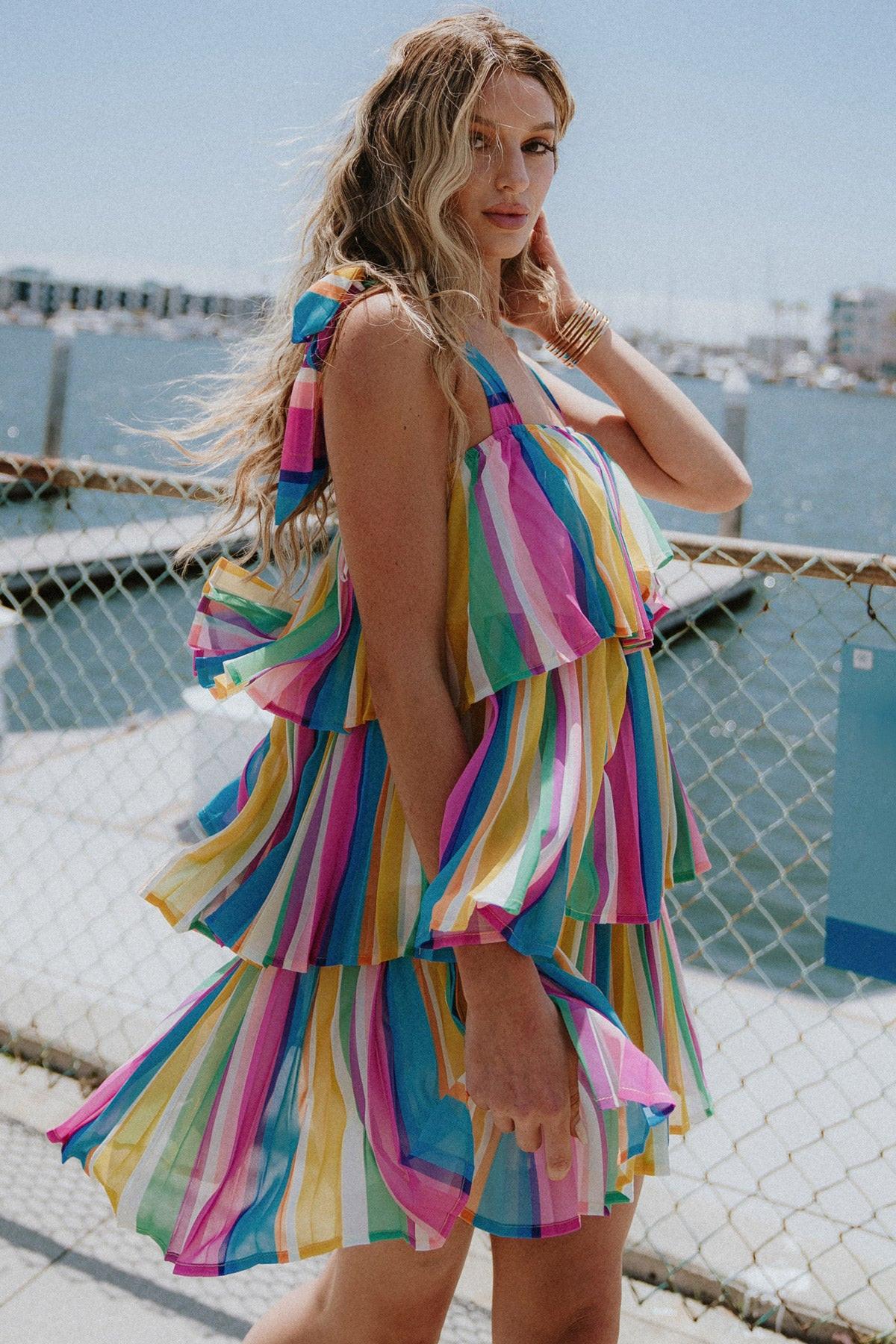 PROPER PARADISE WOVEN MINI DRESS Flying Tomato