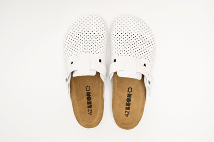 Bjorn by LEON- Men’s Leather Clogs – Breathable Perforated Slip-On Shoes with Cork Style Footbed LEON Footwear USA