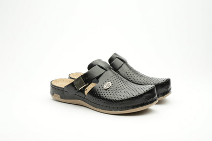 Leona by LEON- Women’s Leather Clog- Orthopedic with Adjustable Buckle and Perforated Leather for Breathability LEON Footwear USA