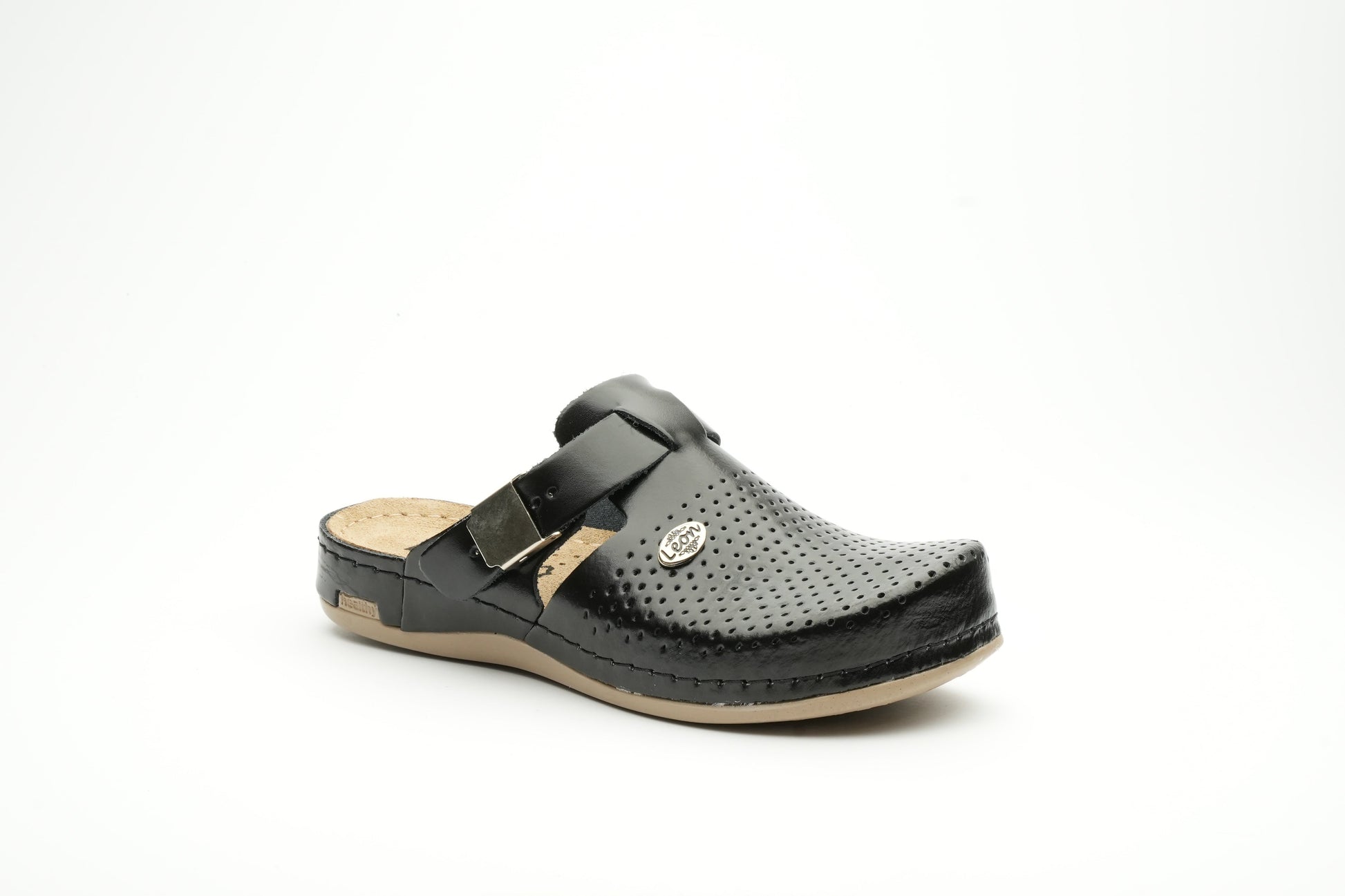Leona by LEON- Women’s Leather Clog- Orthopedic with Adjustable Buckle and Perforated Leather for Breathability LEON Footwear USA