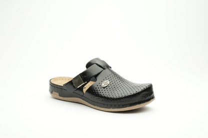 Leona by LEON- Women’s Leather Clog- Orthopedic with Adjustable Buckle and Perforated Leather for Breathability LEON Footwear USA