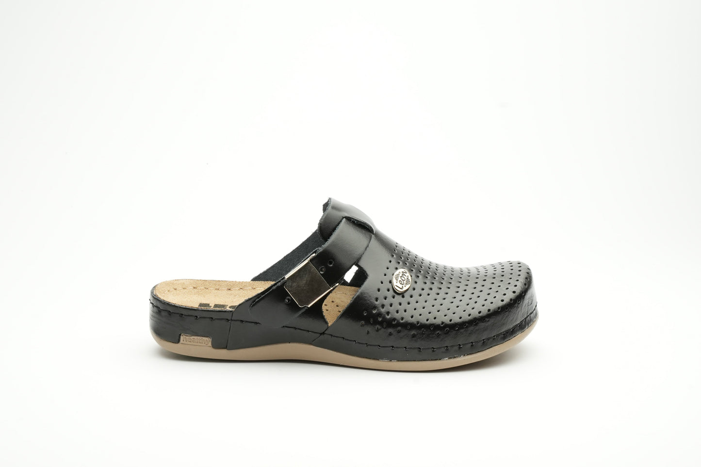 Leona by LEON- Women’s Leather Clog- Orthopedic with Adjustable Buckle and Perforated Leather for Breathability LEON Footwear USA