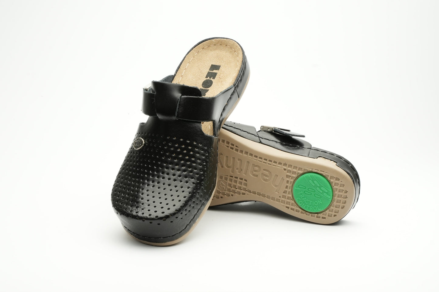 Leona by LEON- Women’s Leather Clog- Orthopedic with Adjustable Buckle and Perforated Leather for Breathability LEON Footwear USA