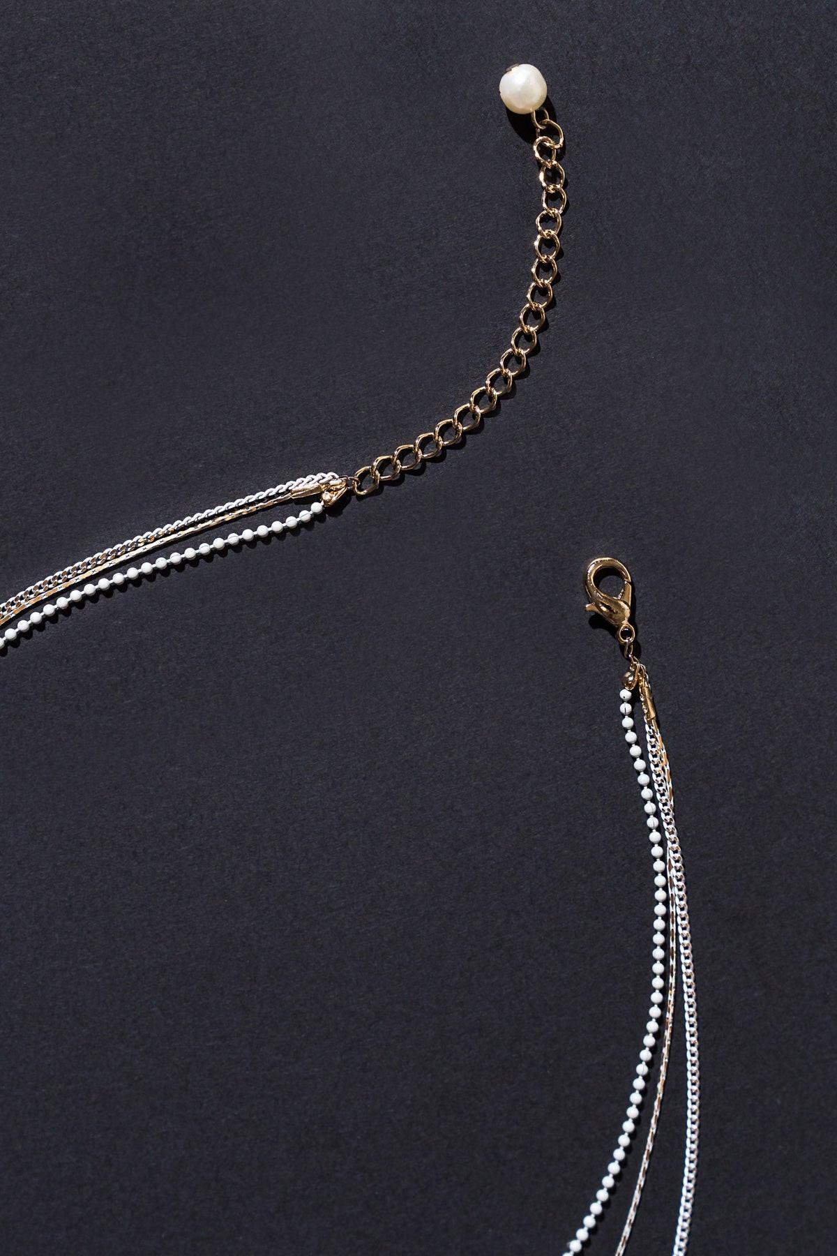 3 CHAIN LAYERD CHARM NECKLACE Flying Tomato