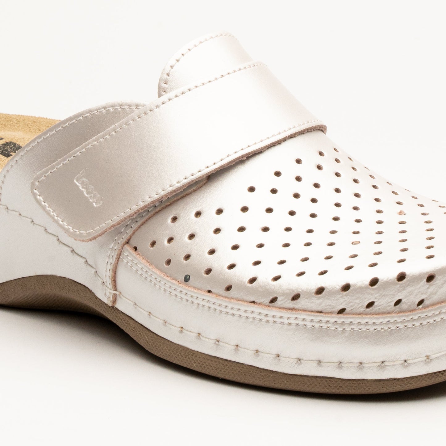 Aurora IV by LEON- Women’s Leather Clog- Perforation and Adjustable Velcro Strap LEON Footwear USA