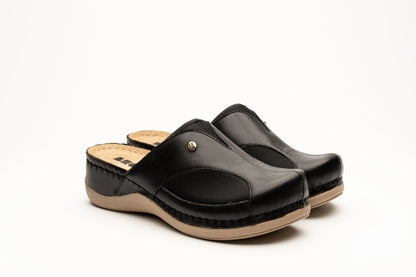 Aria I by LEON- Women’s Leather Clog- Twin Elastic Side Panels for Bunion Relief LEON Footwear USA