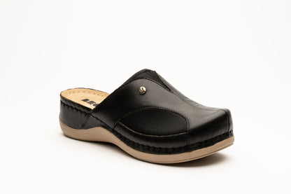 Aria I by LEON- Women’s Leather Clog- Twin Elastic Side Panels for Bunion Relief LEON Footwear USA
