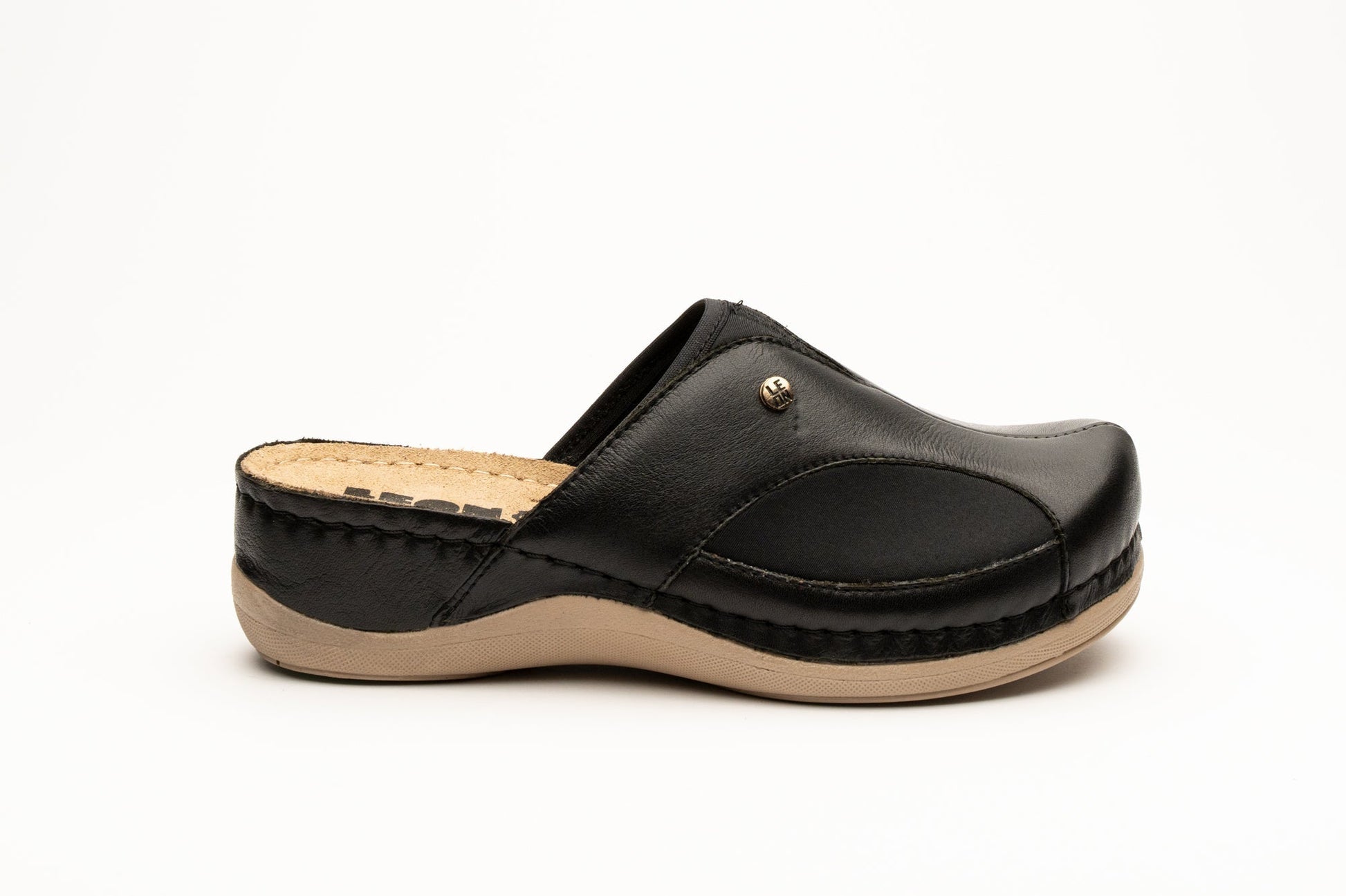 Aria I by LEON- Women’s Leather Clog- Twin Elastic Side Panels for Bunion Relief LEON Footwear USA