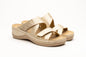 Laura by LEON– Women’s Leather Sandal- Comfort Slide Slip-on with Velcro Straps LEON Footwear USA