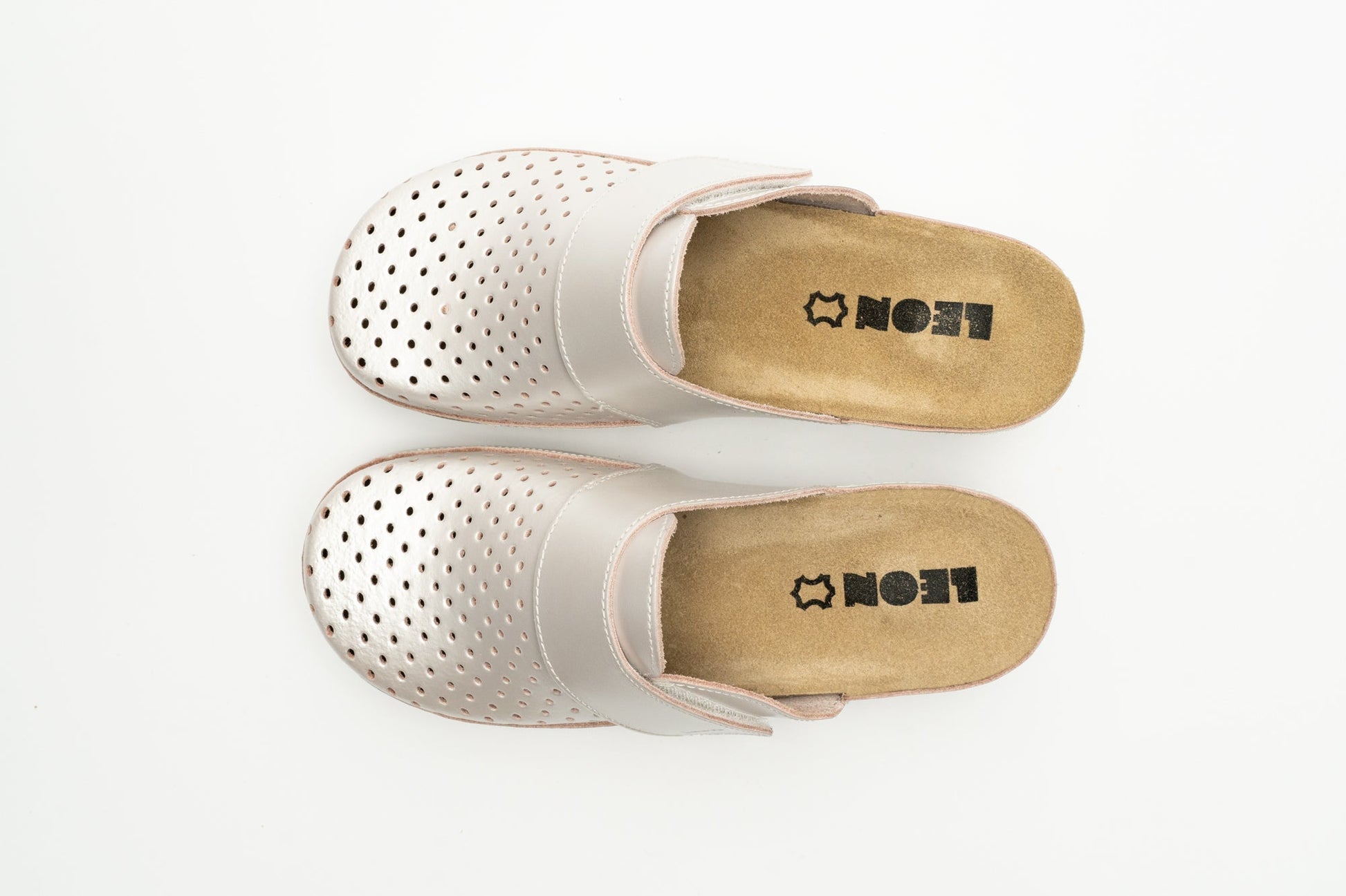 Aurora IV by LEON- Women’s Leather Clog- Perforation and Adjustable Velcro Strap LEON Footwear USA