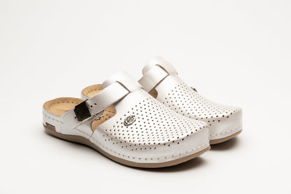 Leona by LEON- Women’s Leather Clog- Orthopedic with Adjustable Buckle and Perforated Leather for Breathability LEON Footwear USA