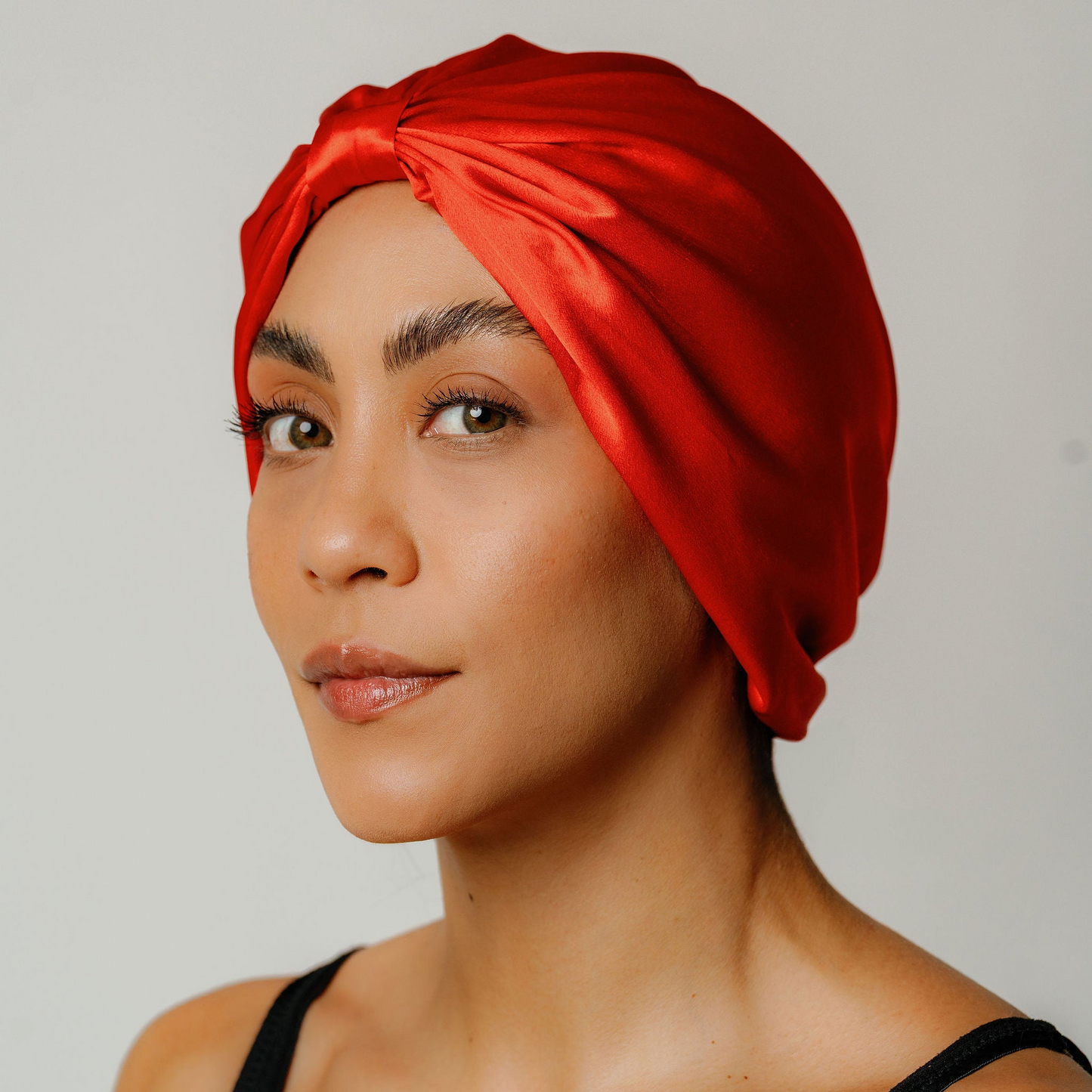 Organic Silk Hair Bonnet Tomato Red LINA LENNOX