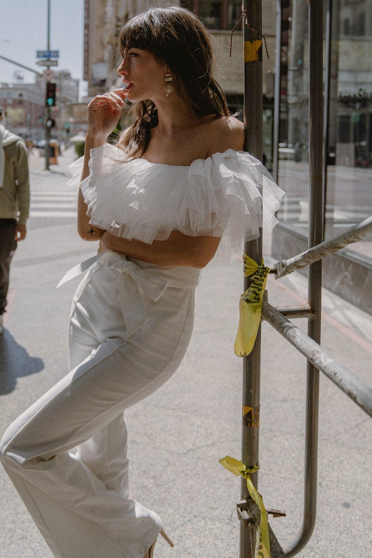 A POWER MOOD WHITE DENIM JUMPSUIT Flying Tomato