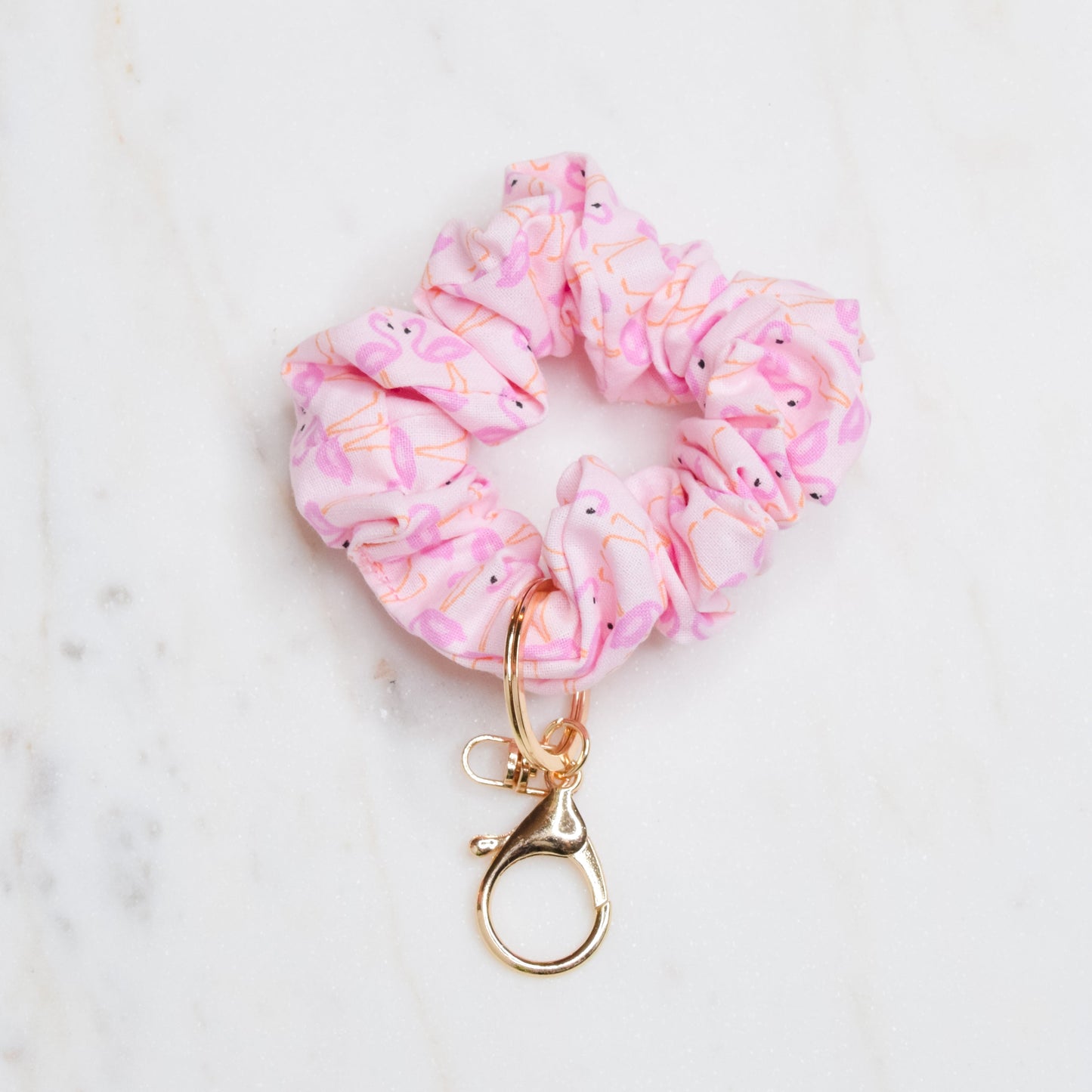 Flamingo Scrunchie Key Chain Emily Anne Designs LLC