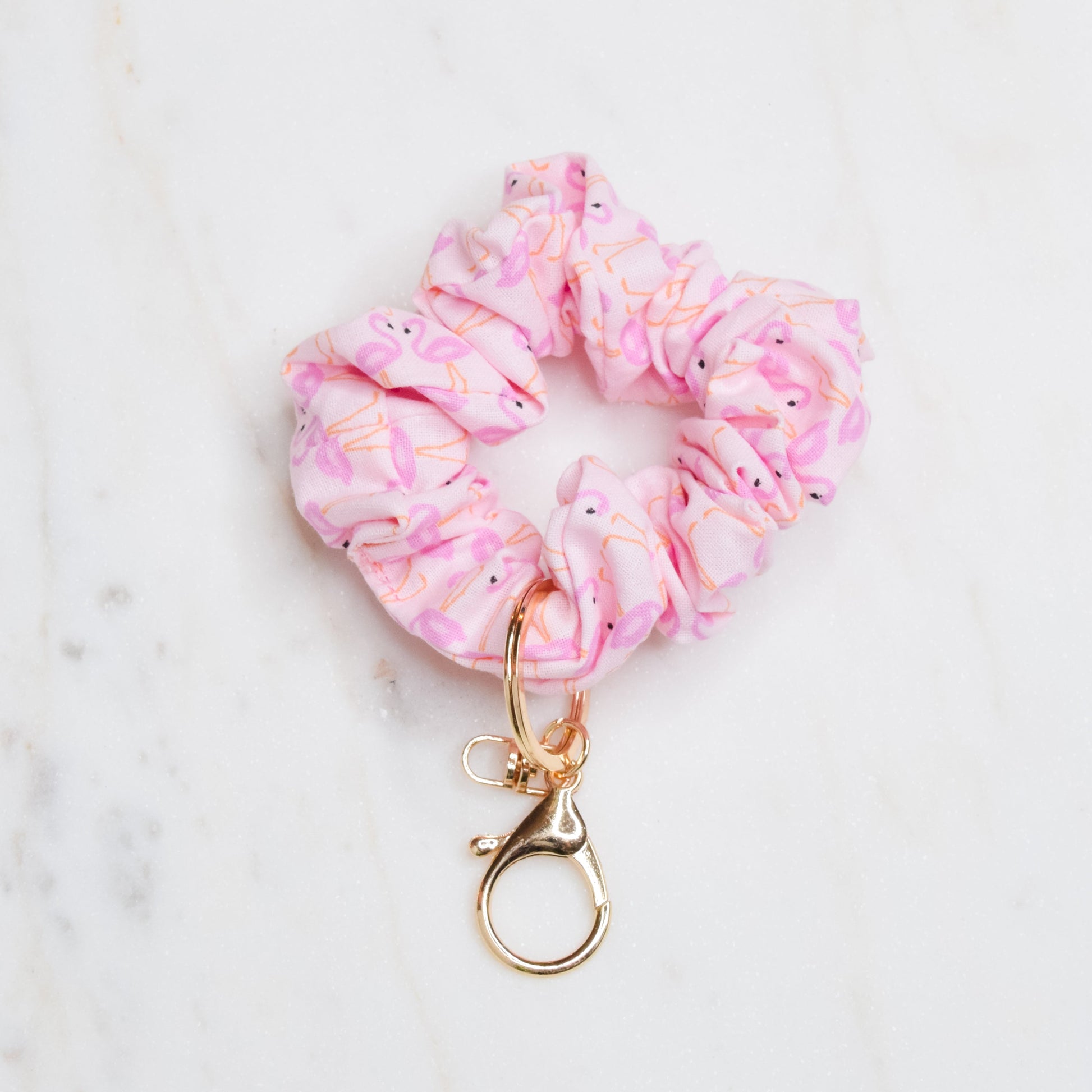 Flamingo Scrunchie Key Chain Emily Anne Designs LLC