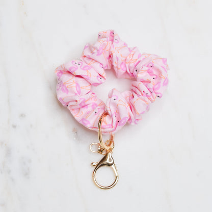 Flamingo Scrunchie Key Chain Emily Anne Designs LLC
