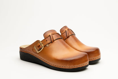 Nora I by LEON – Women’s Leather Clog- Removable Gel Insole & Adjustable Buckle LEON Footwear USA