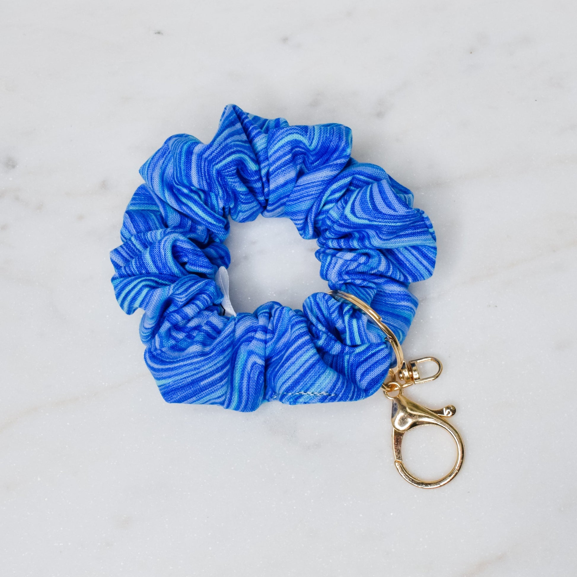 Blue Tie-Dye Scrunchie Key Chain Emily Anne Designs LLC