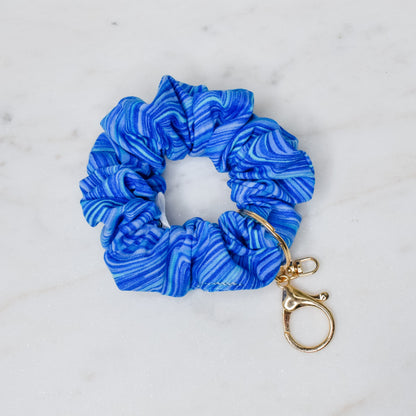 Blue Tie-Dye Scrunchie Key Chain Emily Anne Designs LLC