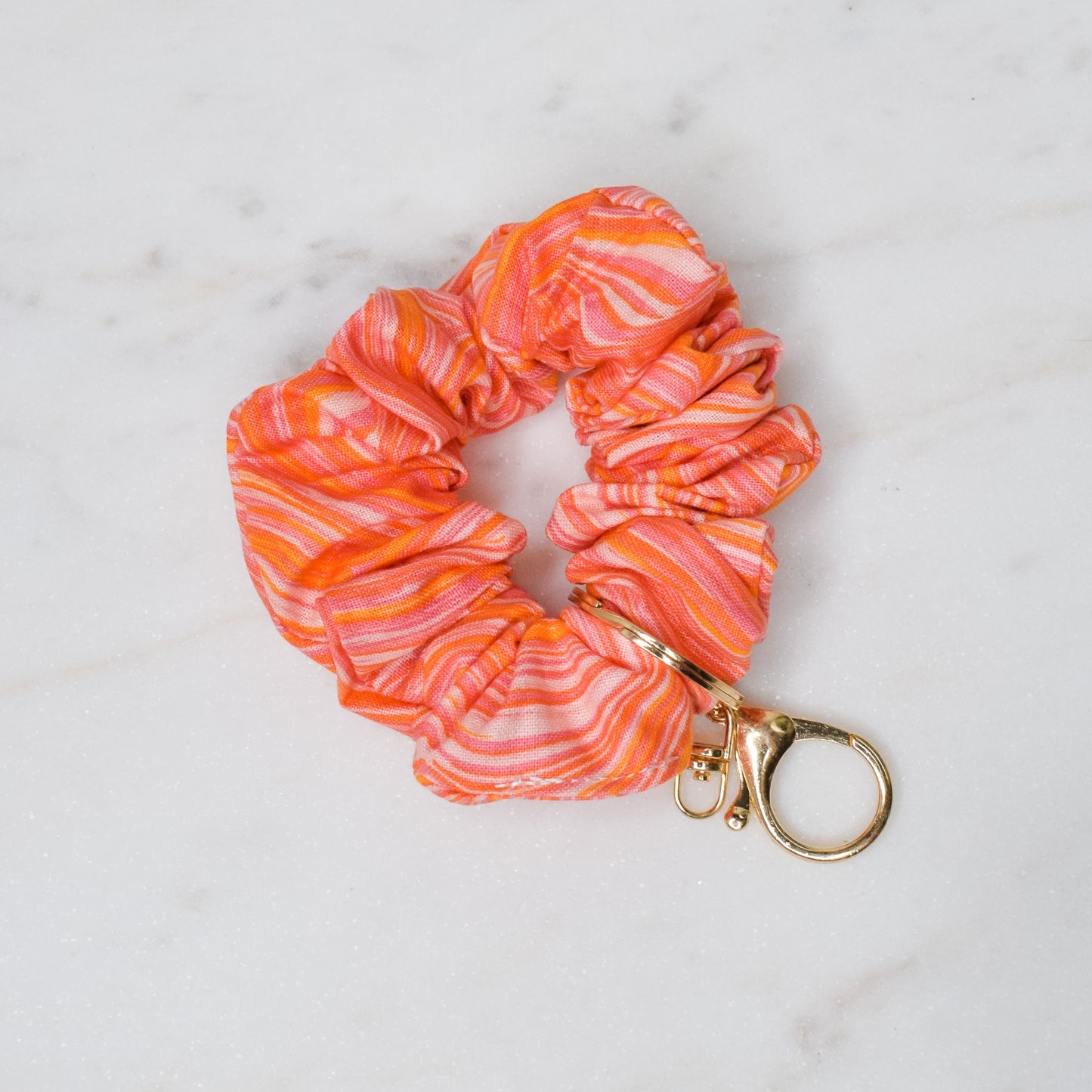 Orange Tie-Dye Scrunchie Key Chain Emily Anne Designs LLC