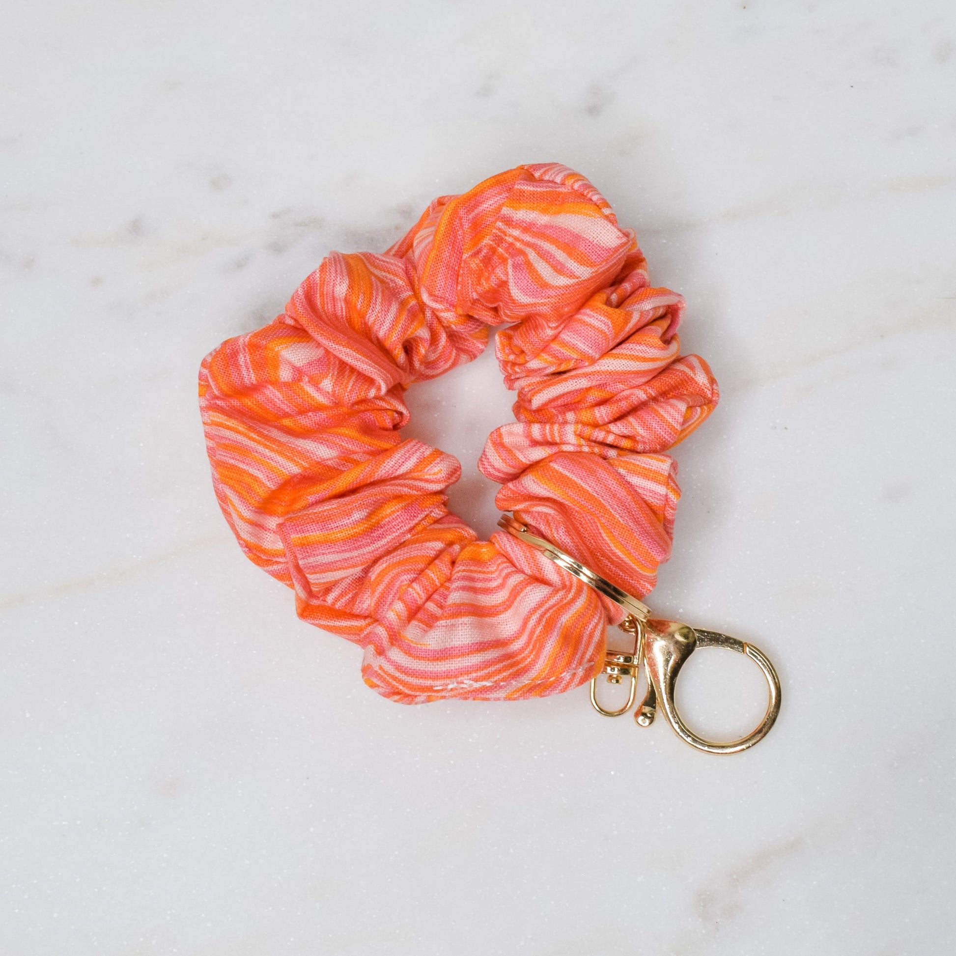 Orange Tie-Dye Scrunchie Key Chain Emily Anne Designs LLC