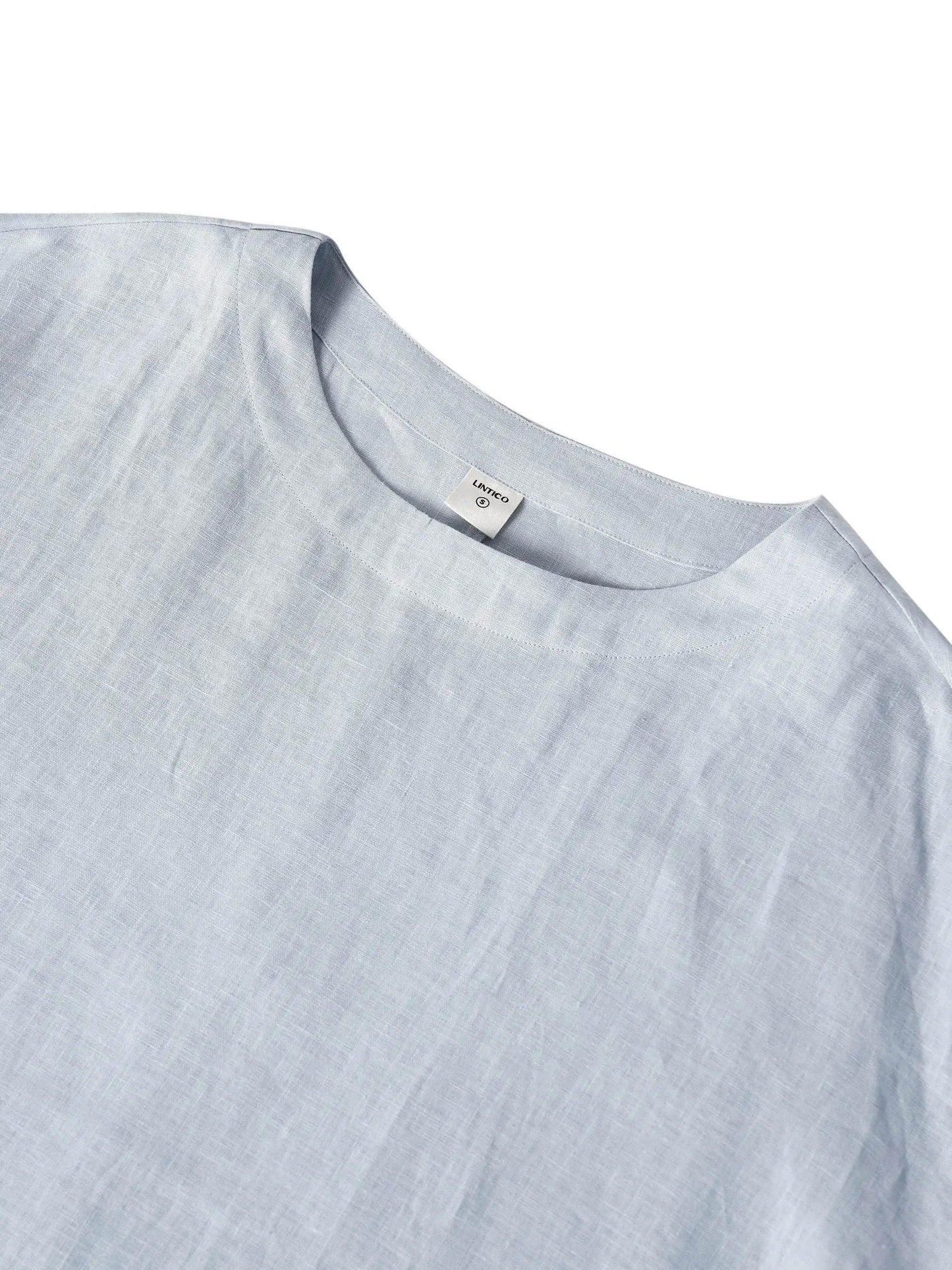 100% Linen Boatneck 3/4 Length Sleeve Top AURORA LINTICO