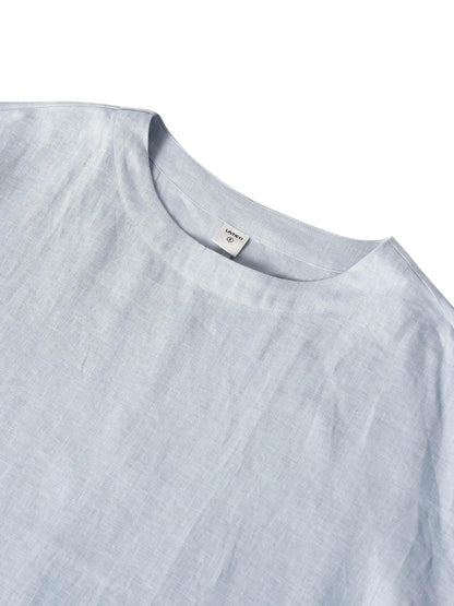 100% Linen Boatneck 3/4 Length Sleeve Top AURORA LINTICO