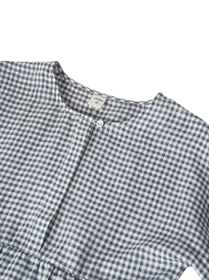 Linen Checked Long-Sleeved Top CAROLINE LINTICO