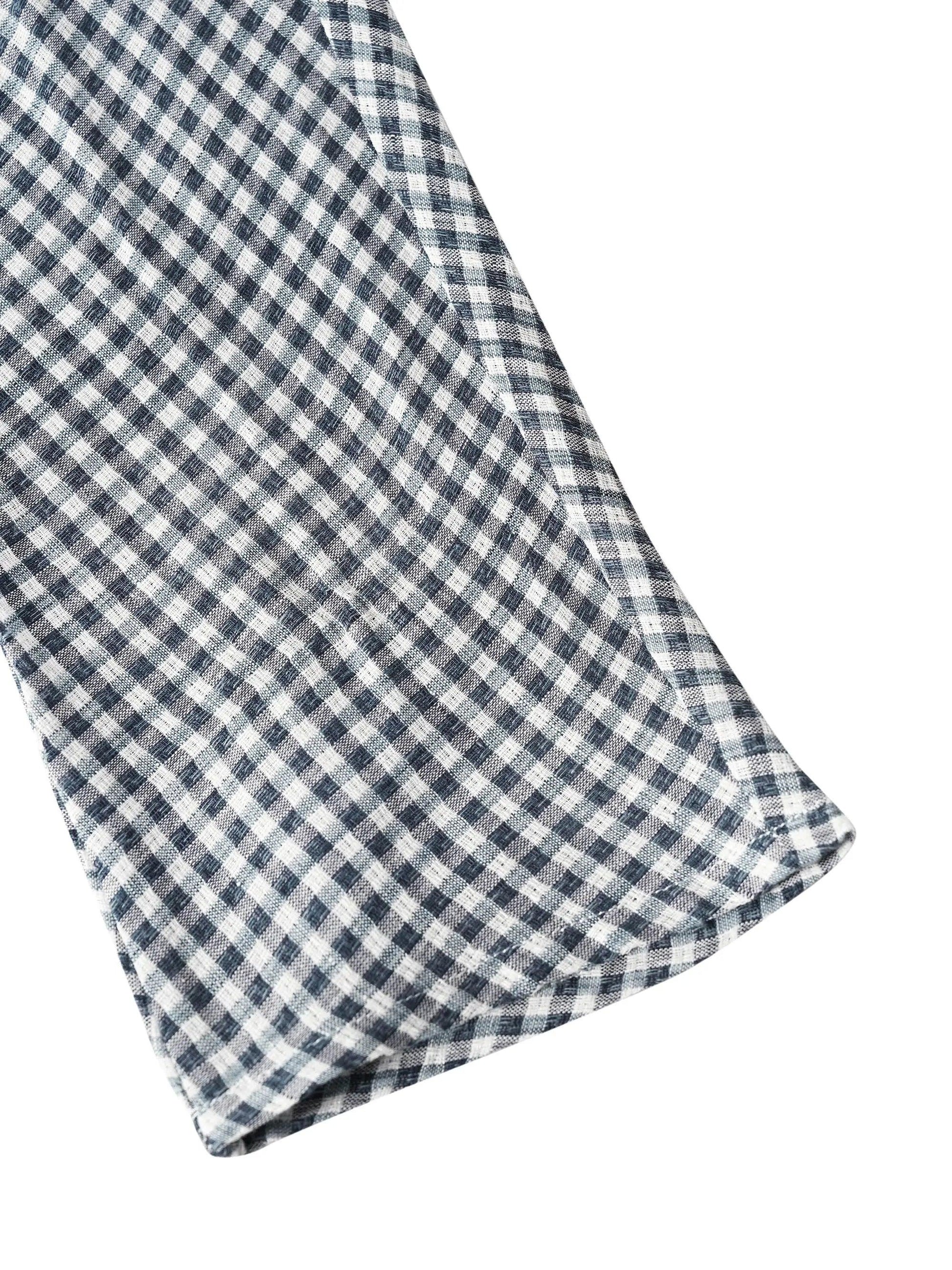 Linen Checked Long-Sleeved Top CAROLINE LINTICO