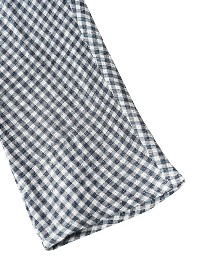 Linen Checked Long-Sleeved Top CAROLINE LINTICO