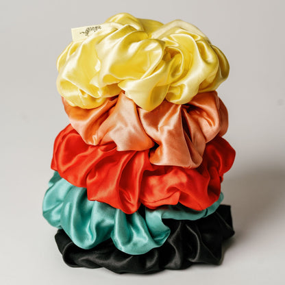 Organic Silk Oversized Scrunchie Tomato Red LINA LENNOX