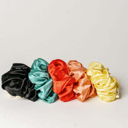 Organic Silk Oversized Scrunchie Jade Green LINA LENNOX