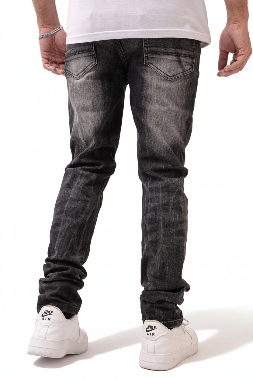 Premium Disaster Classic Skinny Stretch Denim Jeans - Black Stone Denim Exchange