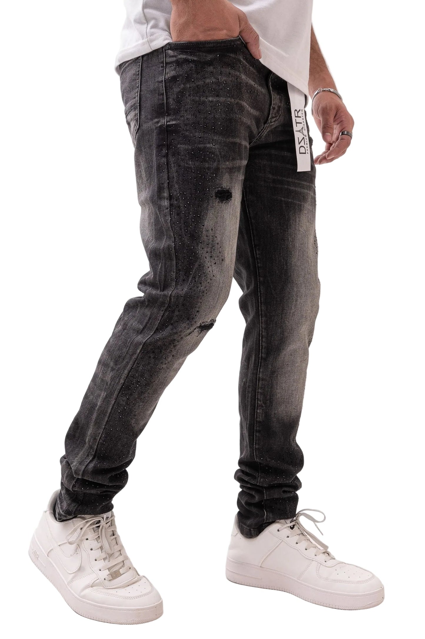 Premium Disaster Classic Skinny Stretch Denim Jeans - Black Stone Denim Exchange