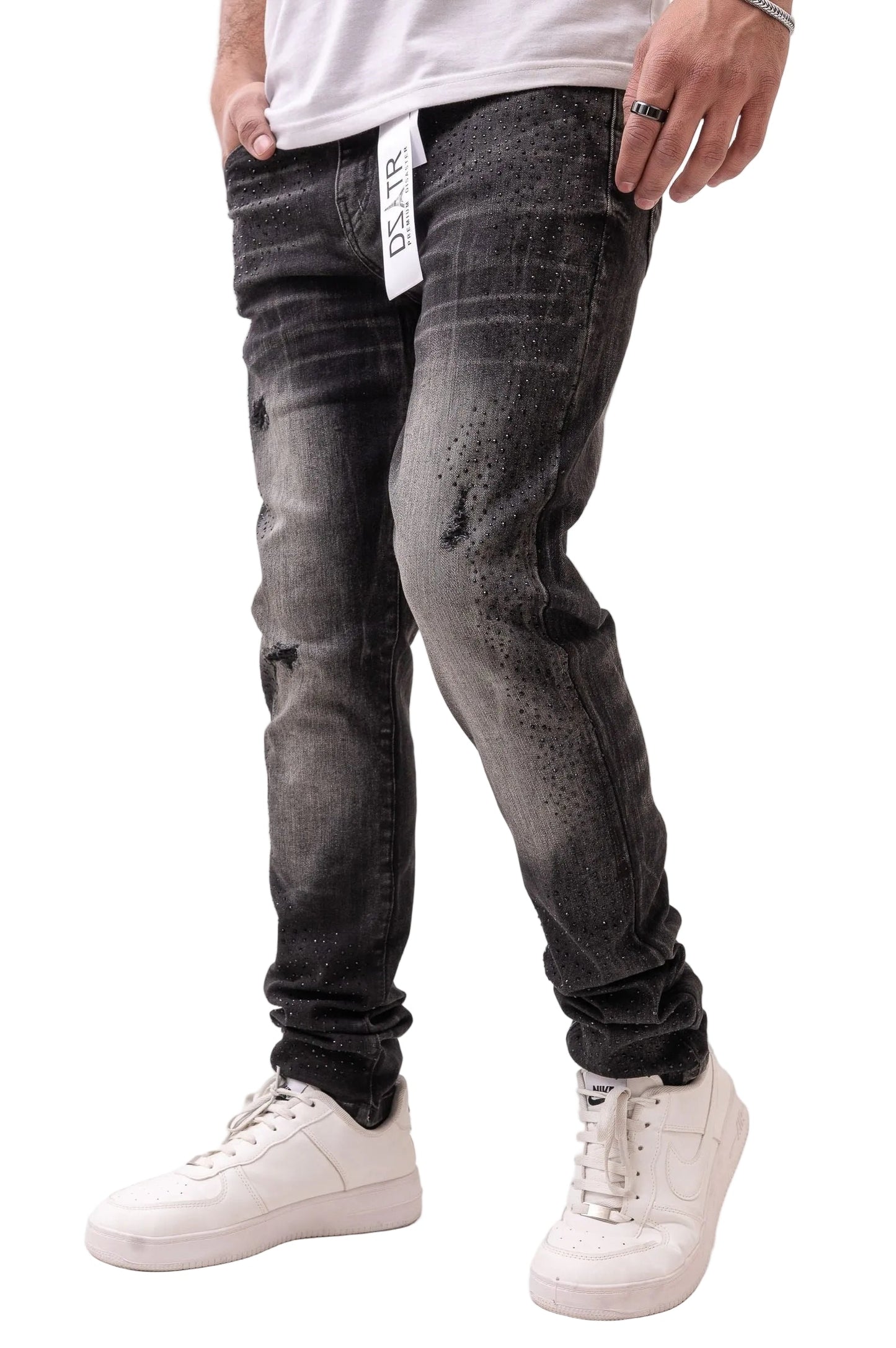 Premium Disaster Classic Skinny Stretch Denim Jeans - Black Stone Denim Exchange
