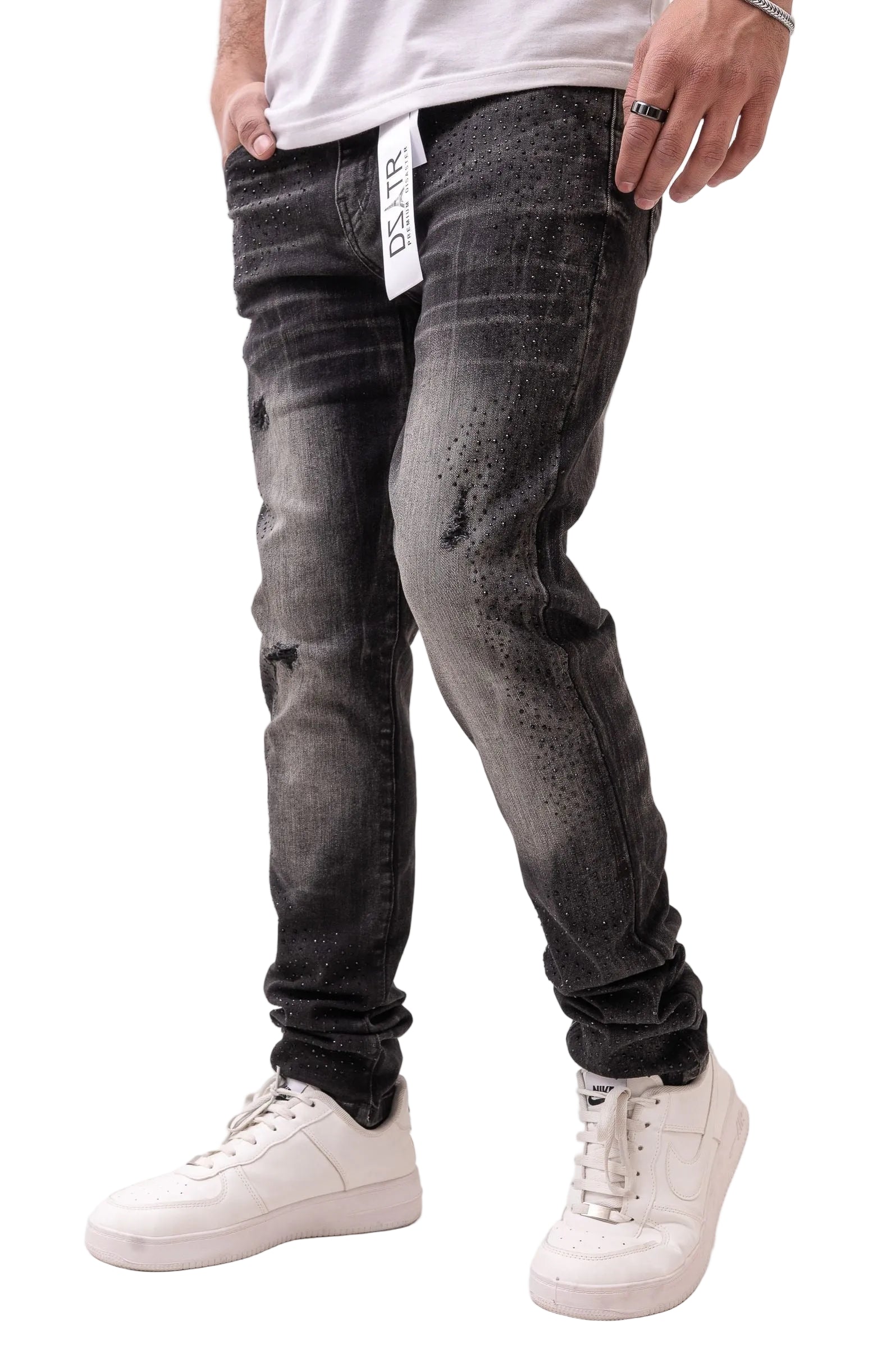 Premium Disaster Classic Skinny Stretch Denim Jeans - Black Stone Denim Exchange