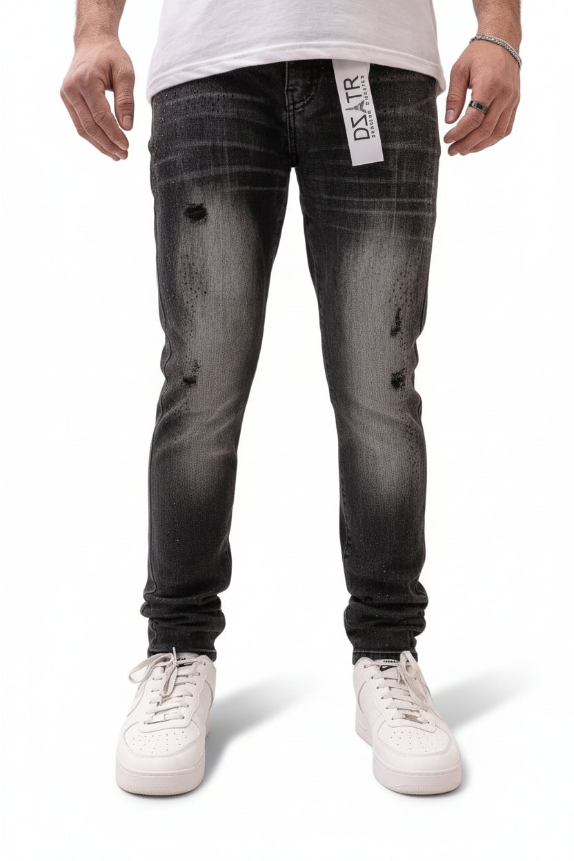 Premium Disaster Classic Skinny Stretch Denim Jeans - Black Stone Denim Exchange