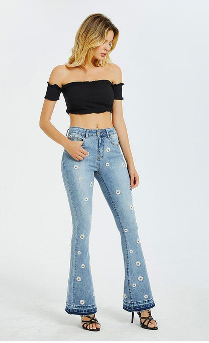 Daisy Bloom Wide Leg Jeans Country in My Heart