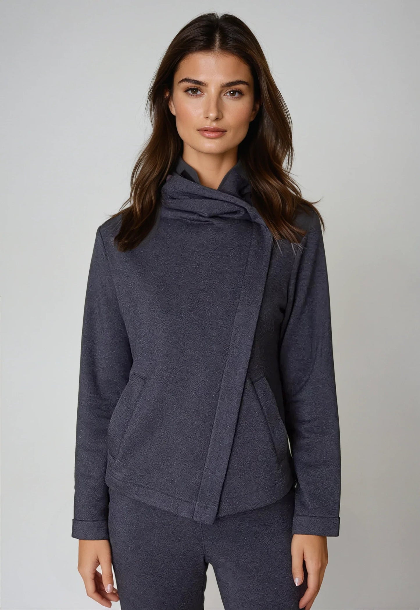Dakota Hoodie Sweatshirt Jacket - Charcoal Buki