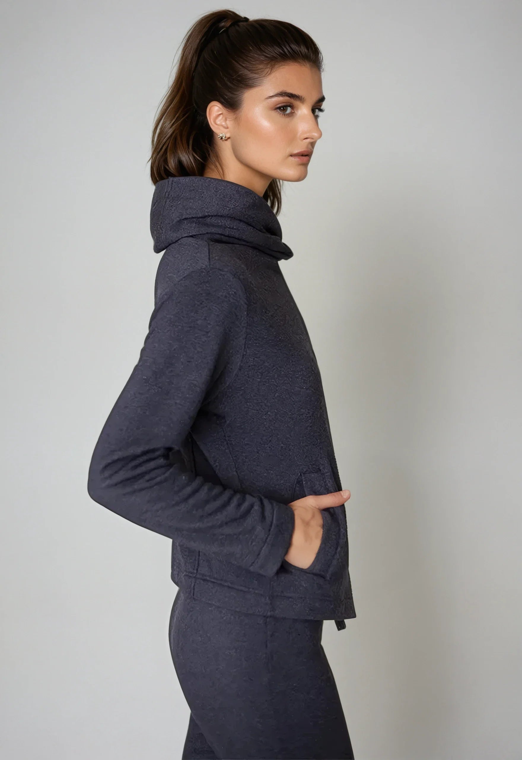 Dakota Hoodie Sweatshirt Jacket - Charcoal Buki