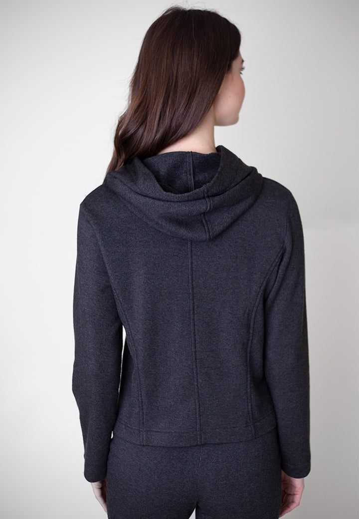 Dakota Hoodie Sweatshirt Jacket - Charcoal Buki