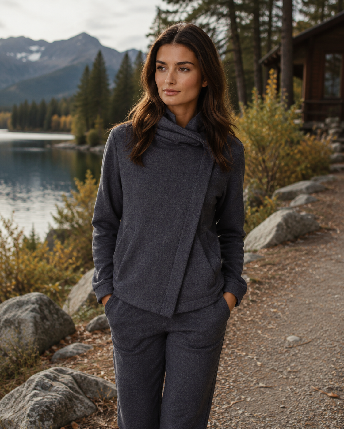 Dakota Hoodie Sweatshirt Jacket - Charcoal Buki