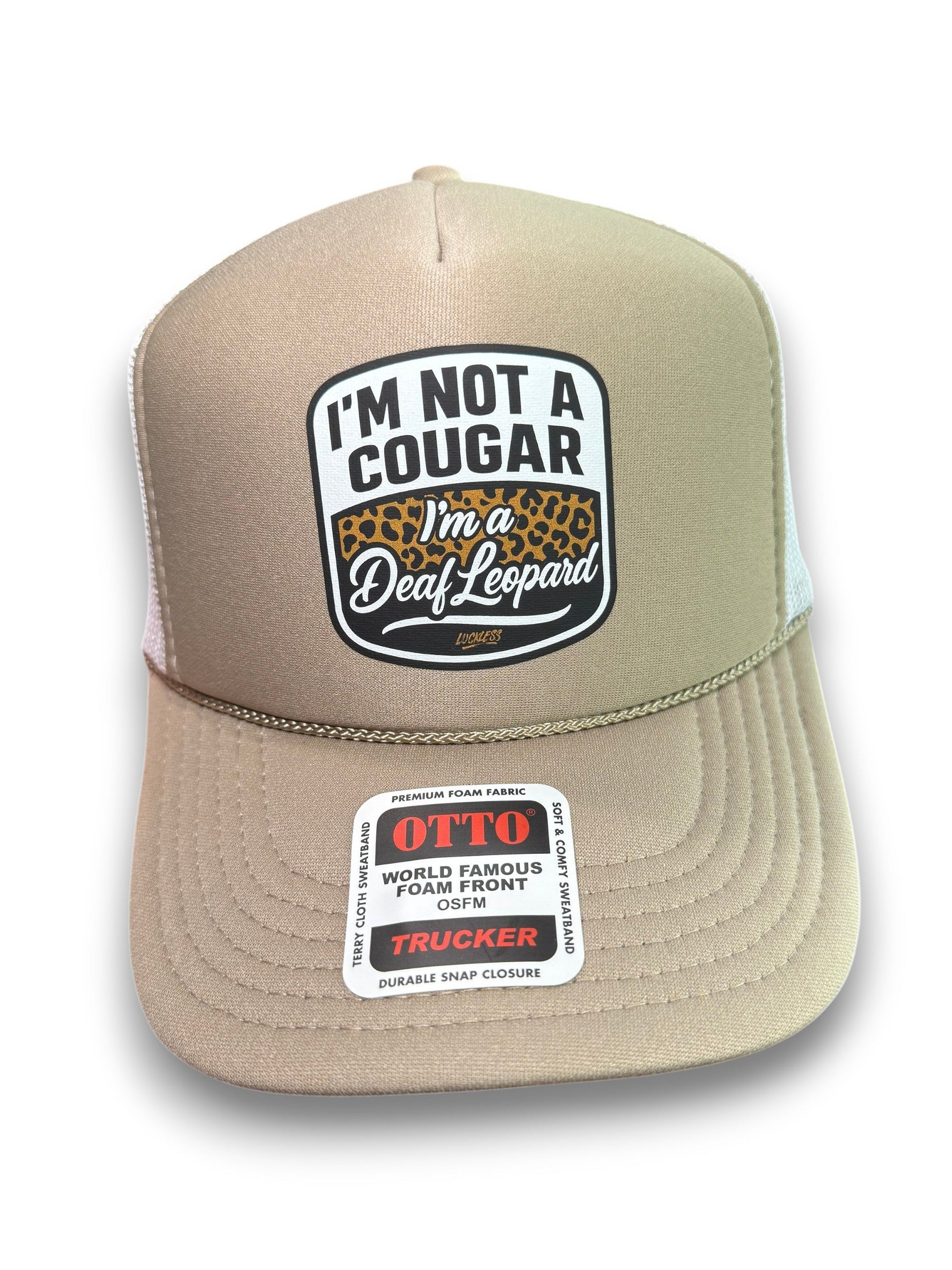 Deaf Leopard Trucker Hat Luckless Outfitters