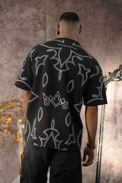 Deftlouwear Digital Print Rayon Shirt - Men's Short Sleeve Beach Shirt -  Lightweight Summer Top Withinblack