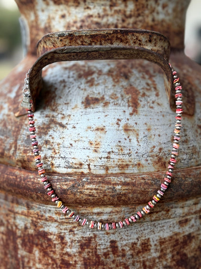 Sterling Silver Desert Sunset Shell Heishi Bead Necklace Wild Junkie