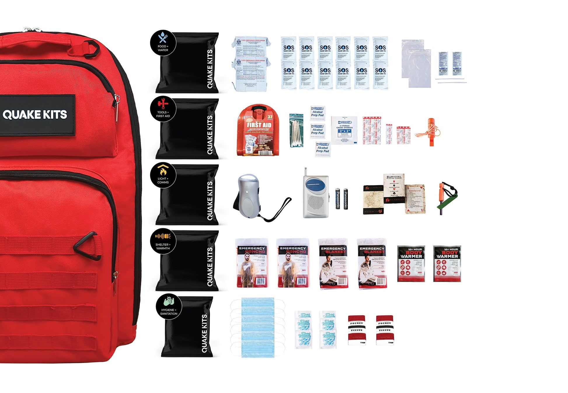 Prepared Survival Kit -  Emergency & Disaster Go Bag quakekits.com