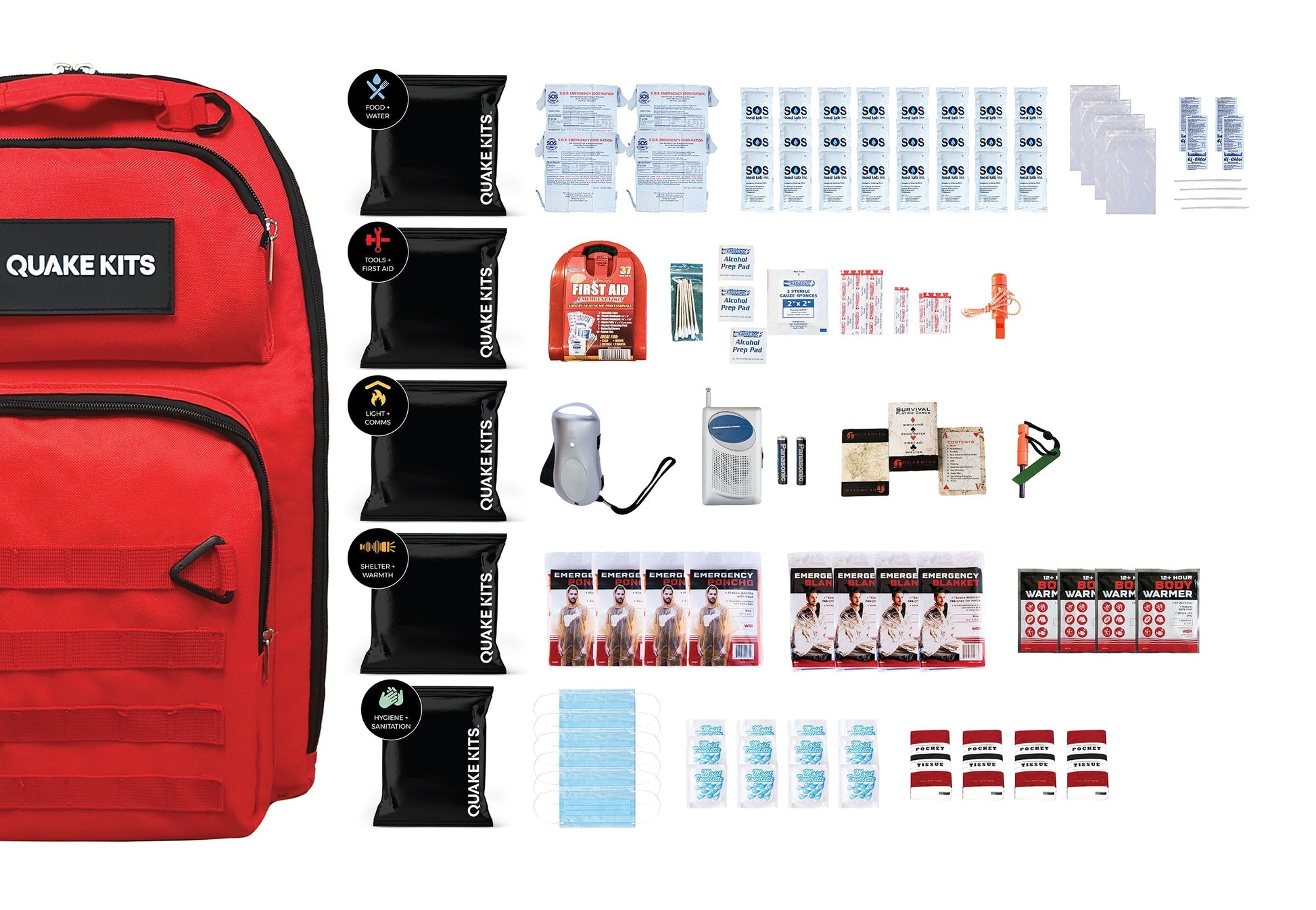 Prepared Survival Kit -  Emergency & Disaster Go Bag quakekits.com