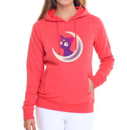 Women's Hooded Sweatshirt with Fleece Cat Design