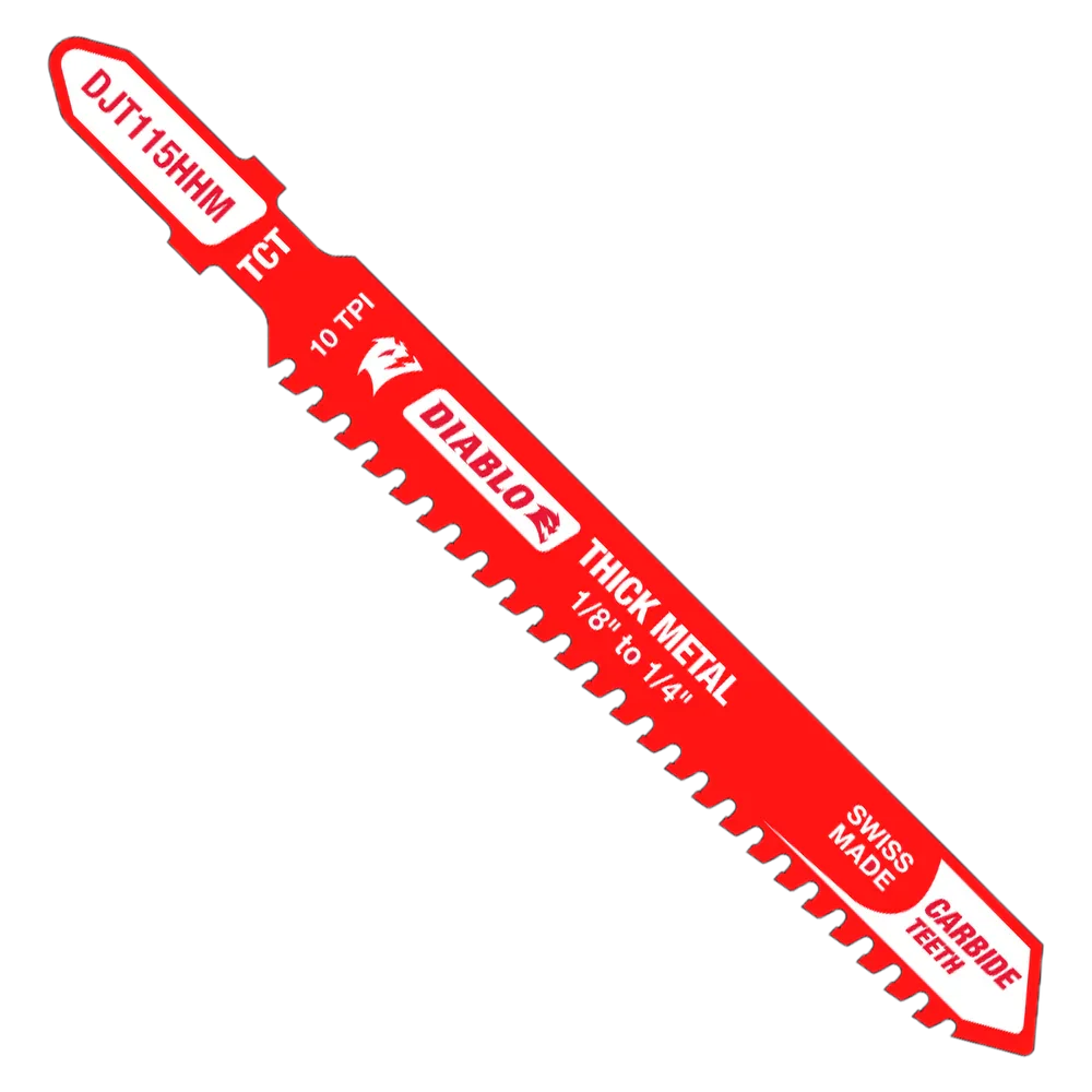 Diablo DJT155HHM 3-3/5 in. 10 TPI Carbide T-Shank Jig Saw Blade for Thick Metal VM Hardware