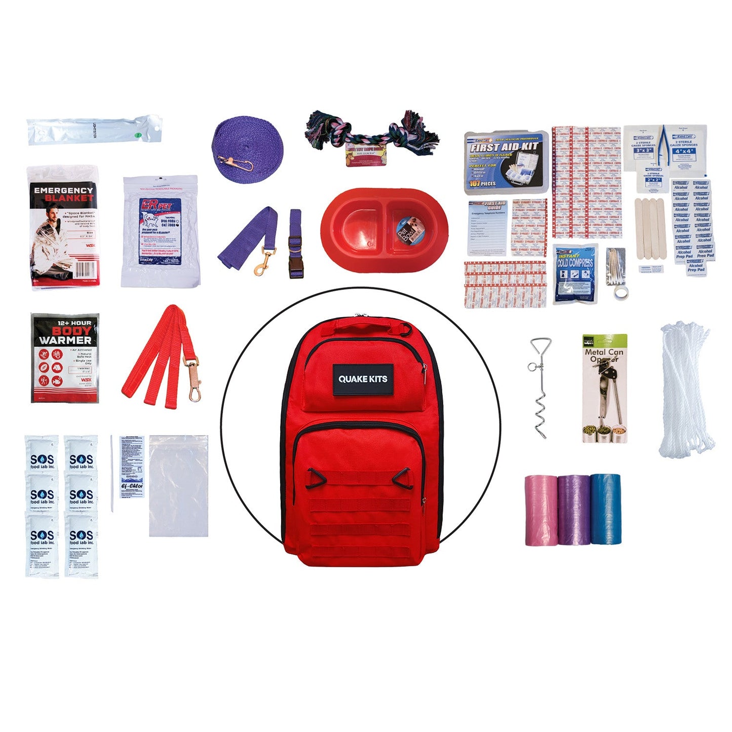 Dog Survival Kit - Deluxe Canine Survival Go-Bag quakekits.com